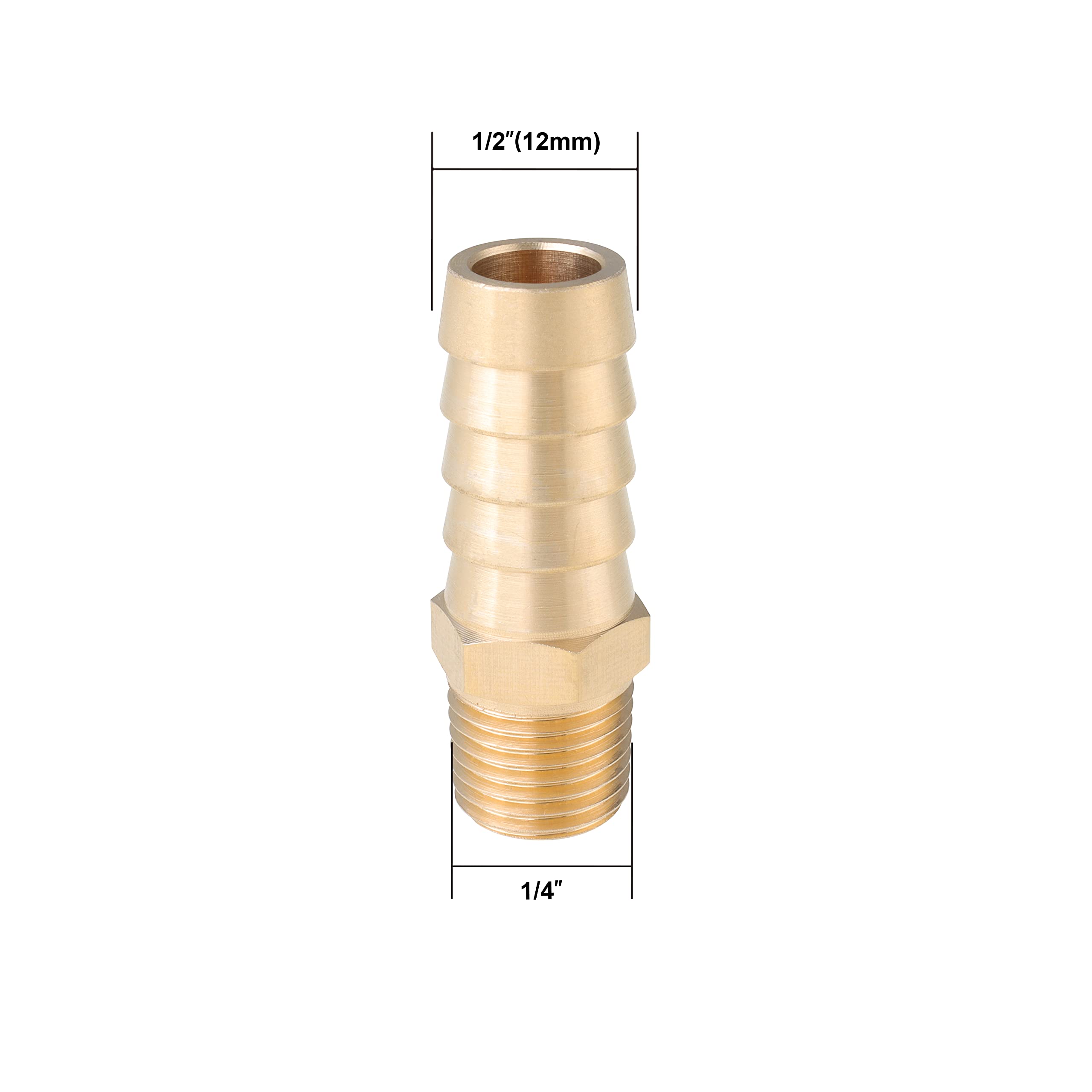 LTWFITTING Sortiment Kit Tube OD (1/8 Zoll 3/16 Zoll 1/4 Zoll 5/16 Zoll 3/8 Zoll 1/2 Zoll 5/8 Zoll) x 1/4 Zoll Male R Messing Schlauchtülle Connector Set (35 Stück)