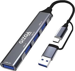 Gizga Essentials 4-in-1 USB C & USB A HUB with USB 3.0 5Gbps High-Speed Port & Dual USB 2.0, Multiport USB Adapter with Sm Price In India