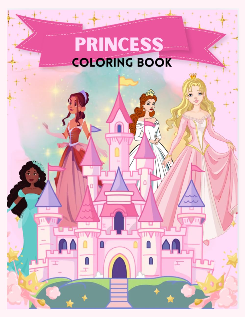 Princess Coloring Book for Kids: Fun and Easy Coloring Pages for Girls Ages 4-8