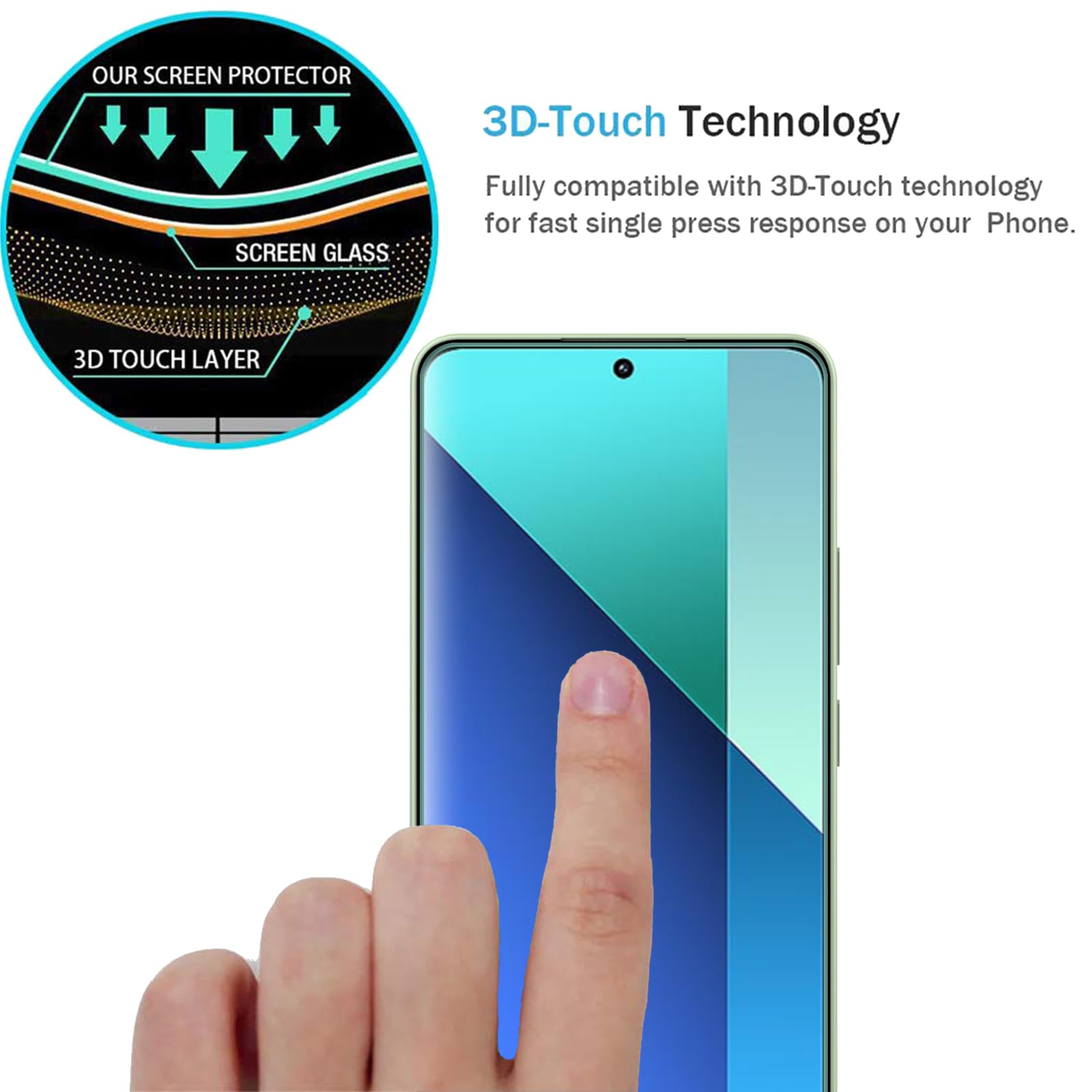 AOKUMA Verre Trempé Compatible Xiaomi Redmi Note 13 4G, [Lot