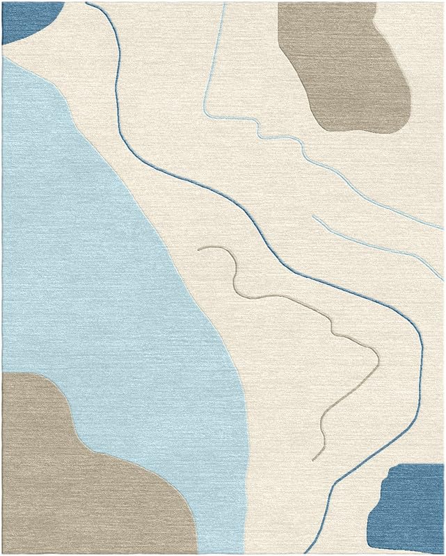 Carpets Hub Store NZ Woolen Modern Design Printed 12mm Cut Pile Rectangle Handmade Area Rug for Home Office