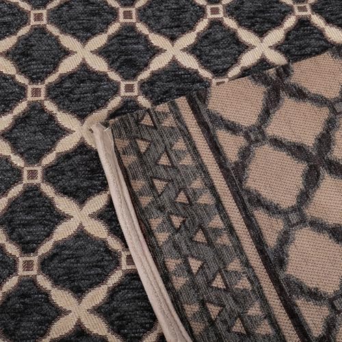 Image of Premium Chenille Woven Anti-Slip 1 Seater Sofa Cover with Arm Rest | L-Shape Sofa Seat Protector for Living Room | Durable & Stylish Slipcover - Dark Grey
