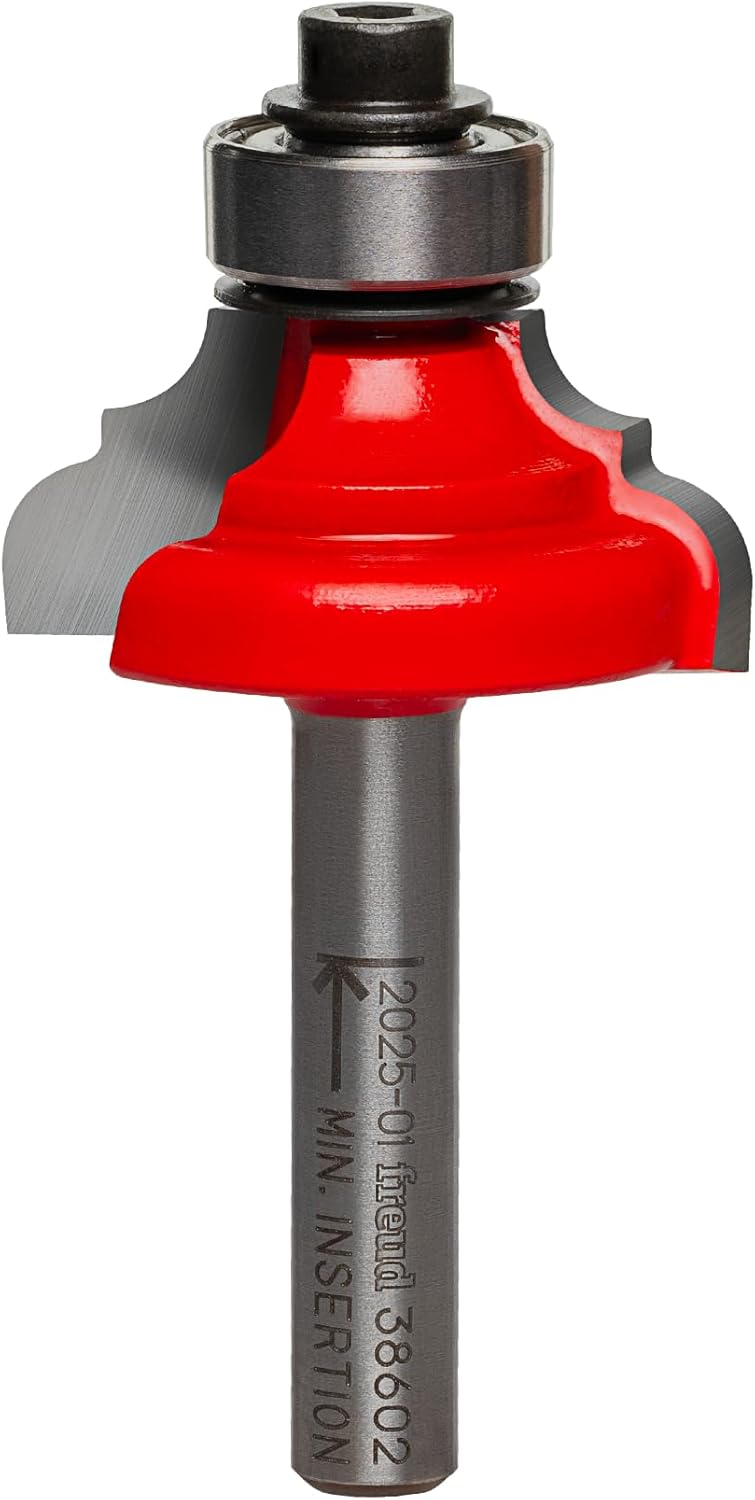 Freud 38-602: 1-1/8" (dia.) Classical Cove & Round Bit with 1/4" shank, 5/32" large radius