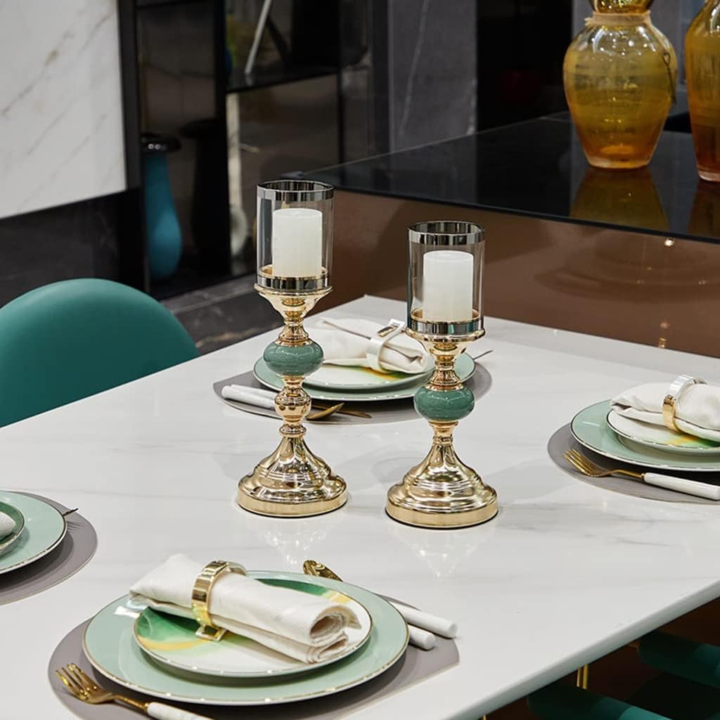 Candlestick Holders Pillar Candle Holder with Glass, Hurricane Candle Holder for Wedding Anniversary Housewarming Party Table Centerpieces Candle Holders (Size : B)