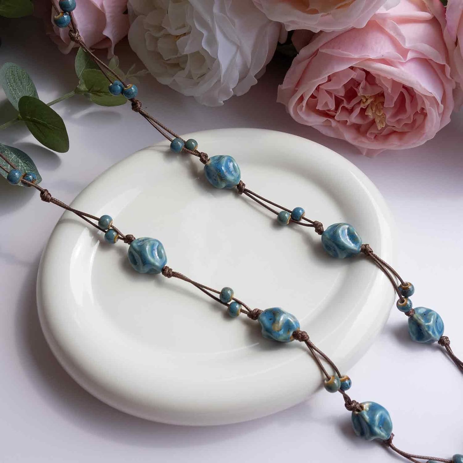 Bohemian Long Beaded Necklace for women, Colorful Hippie Long Layered Necklace, Handmade Boho Jewelry Gift for Mom - Image 2