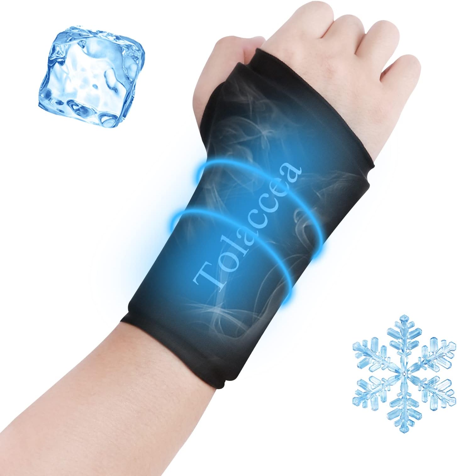 Tolaccea Wrist Ice Pack Wrap & Heating Pad Microwavable Hot & Cold Therapy Wrist Brace for Pain Relief of Carpal Tunnel, Rheumatoid Arthritis, Tendonitis, Sports Injuries, Swelling, Bruises & Sprains
