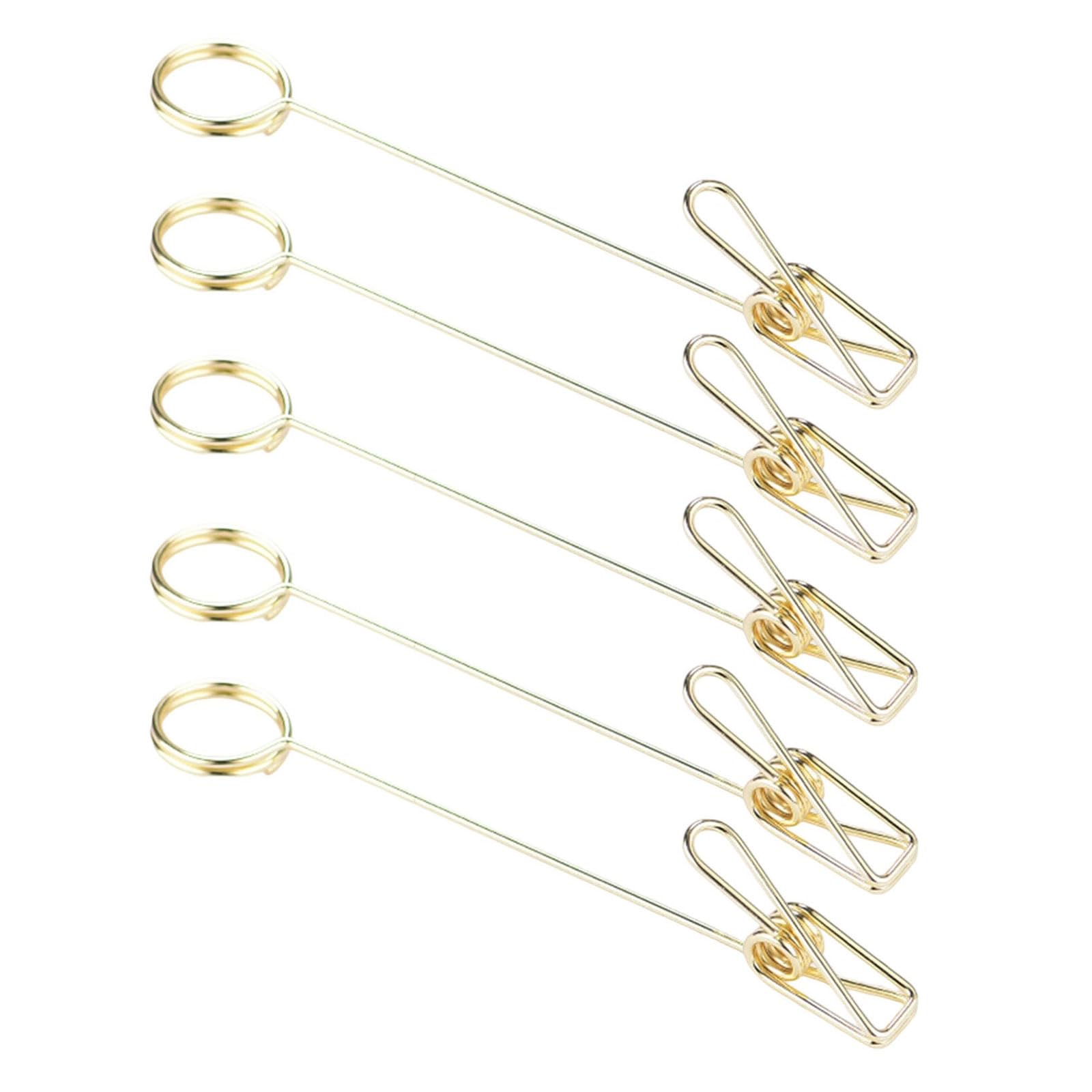 Hsioluted 5Pieces Metal Photo Stand Clip Name Card Organiser Stand with Iron Wire Clip for Desk Card Photo Organization Metal Double Name Organiser