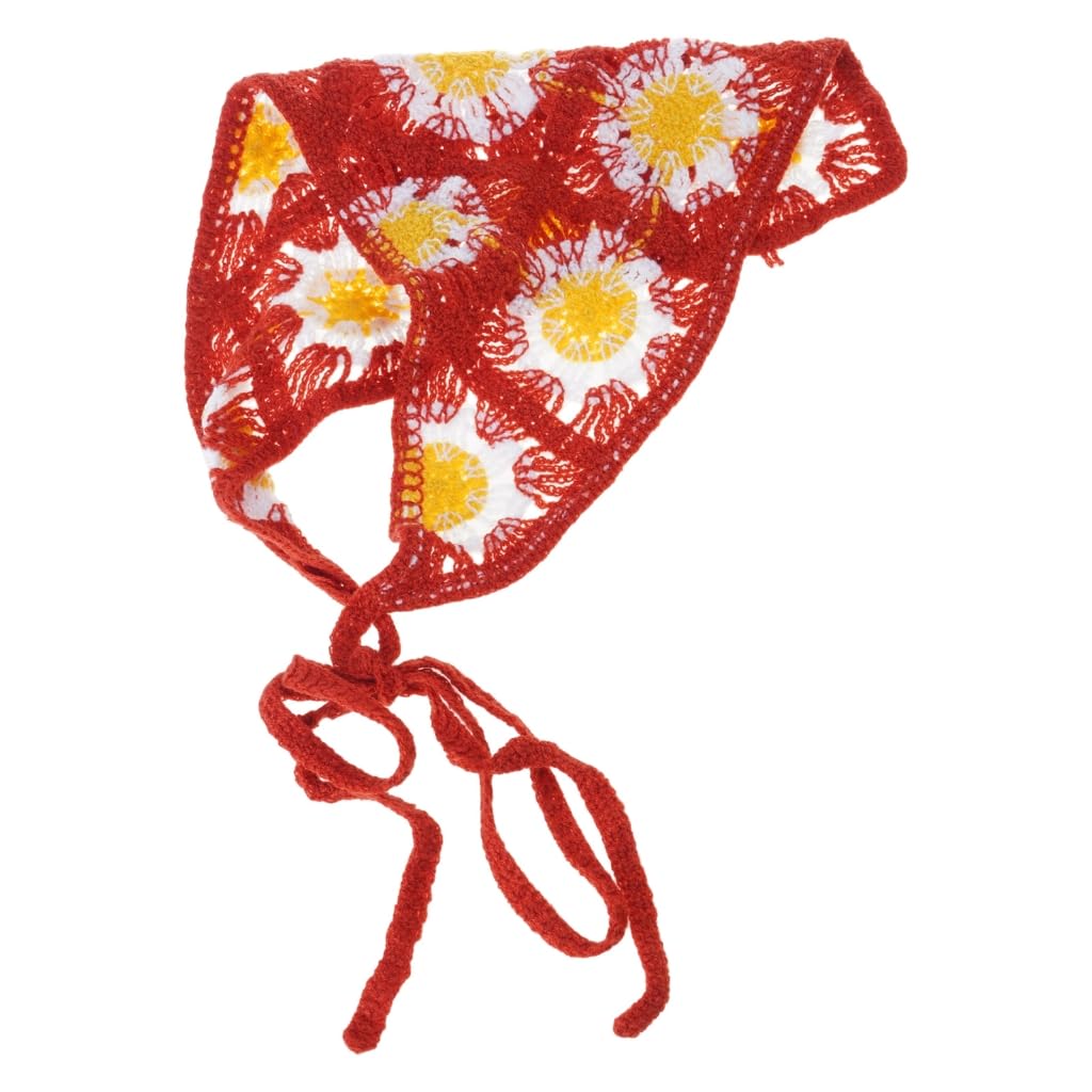 Elnwnnkc Floral Hair Bandanas Tie Back Head Kerchief for Women Girls Flower Hair Scarves Lightweight Triangular Head Scarf