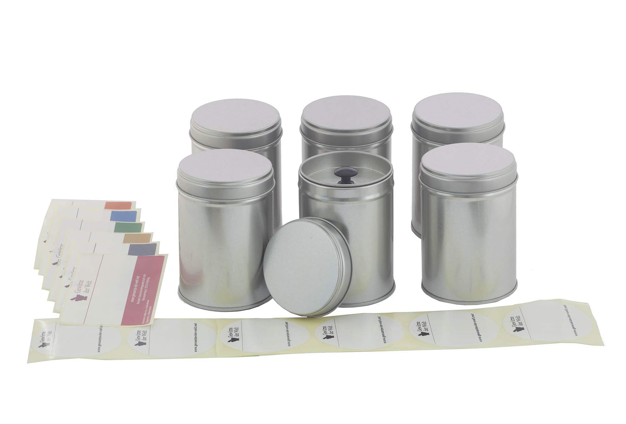 Gewuerze der Welt 6 Large Spice Jars with Aroma Lid