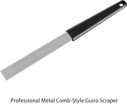 Miniatura 2 de EASTROCK Guiro Raspador de percusión latina estilo peine de 12 pulgadas de repuesto para varios instrumentos de percusión