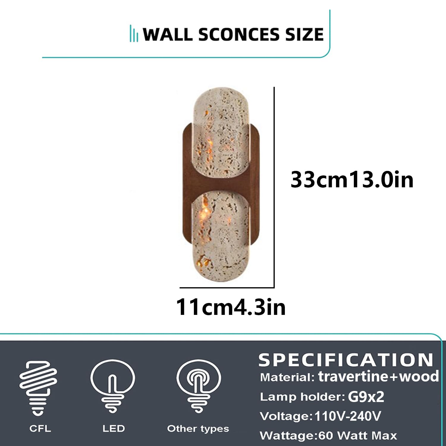 Lampada da parete con illuminazione su e giù Apparecchi di