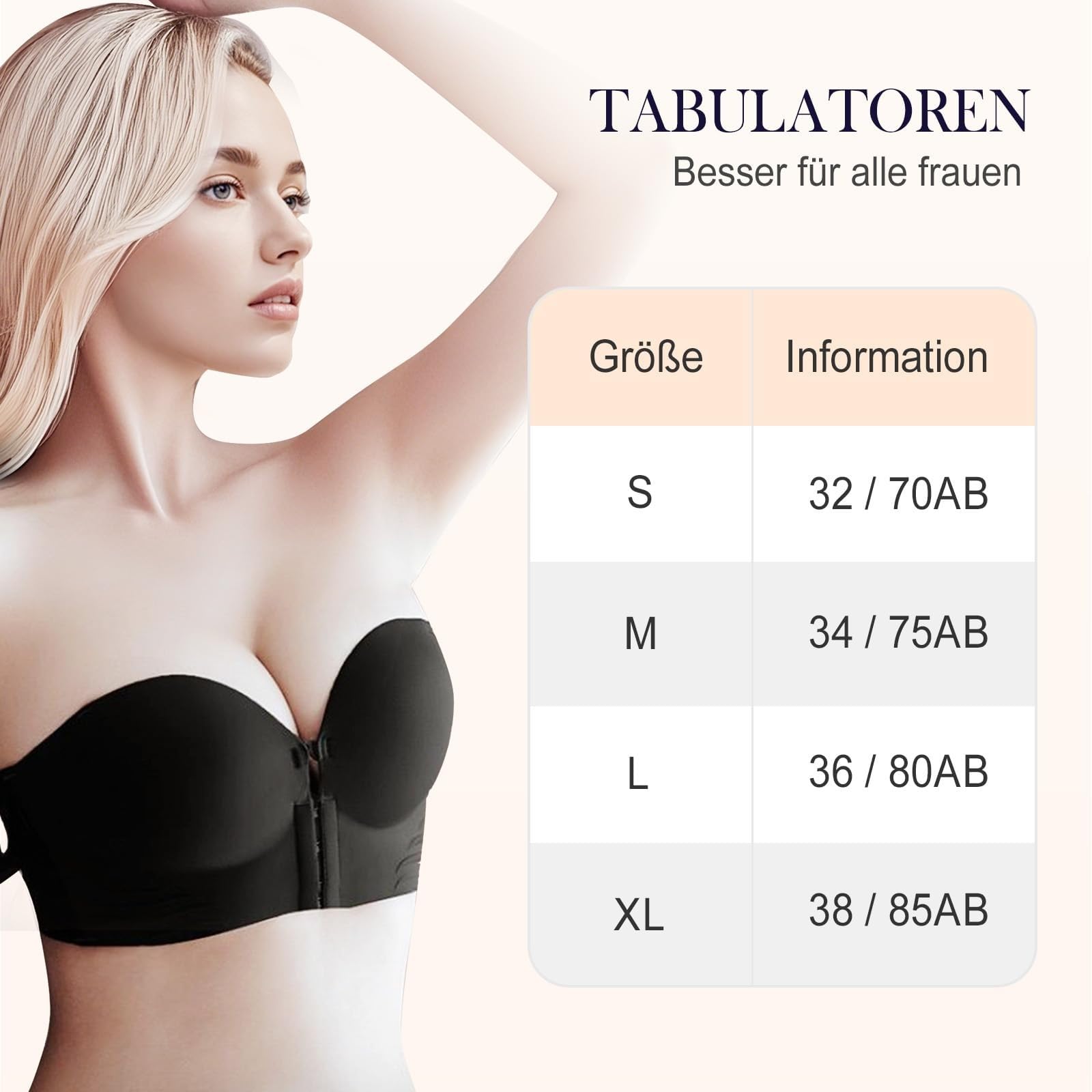 YSJNHX Biustonosz Bandeau Damski wyściełany Push Up Bezszwowe topy Niski tył Duże sportowe UK Plus rozmiar biust Bestie Moda Miękki komfort Wbudowane biustonosze
