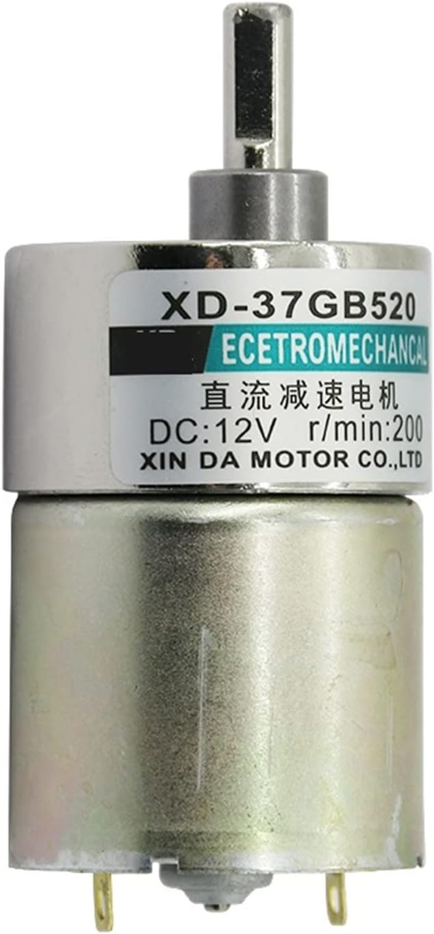 GTPBAO Moteur de réduction 37GB520 DC Micro Gear Motor, 12V24V Gear Slow Speed ​​Couple Élevé Petit Moteur Réversible Variable de Rotation (Color : 12v Motor, Size : 200RPM