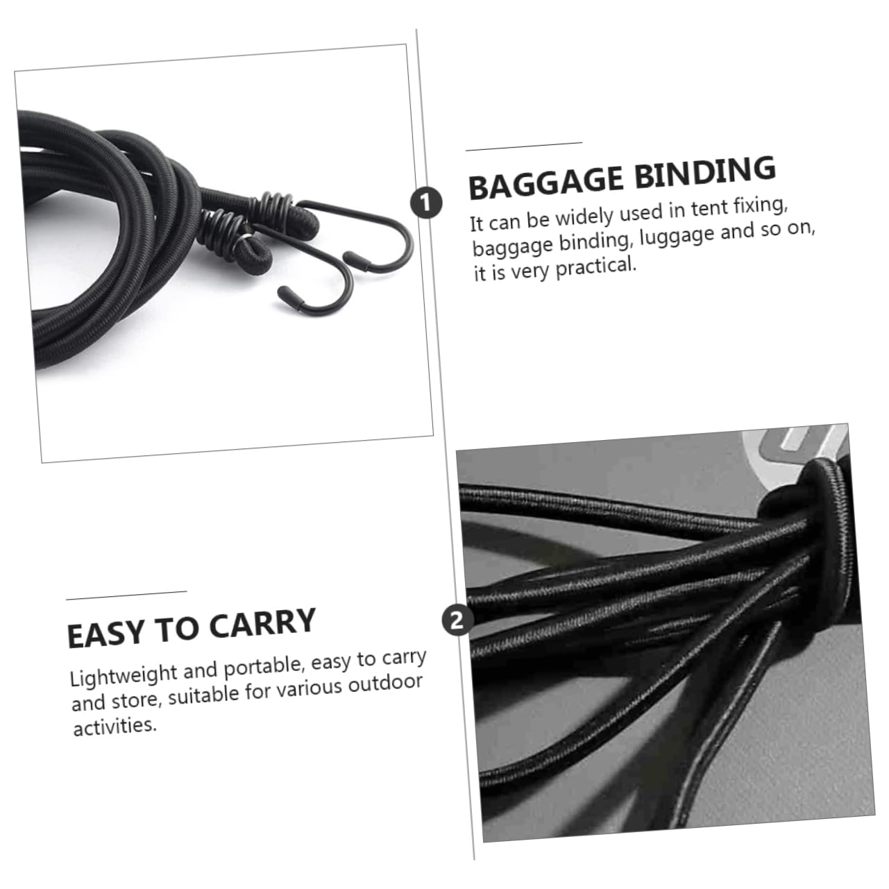 Lurrose 4pezzi Cinghia Elastica per Moto per Bici Cinghia Elastica Fissa per Bagagli Resistenti e Antistrappo Soluzione per Trasporto e Imballaggio