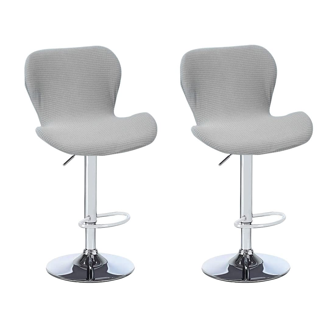 Daunkang Stretch Counter Height Bar Stools Cover Set of 2, Jacquard Swivel Bar Chairs Cover Swivel Barstools Stretchable Slipcovers Dining Room