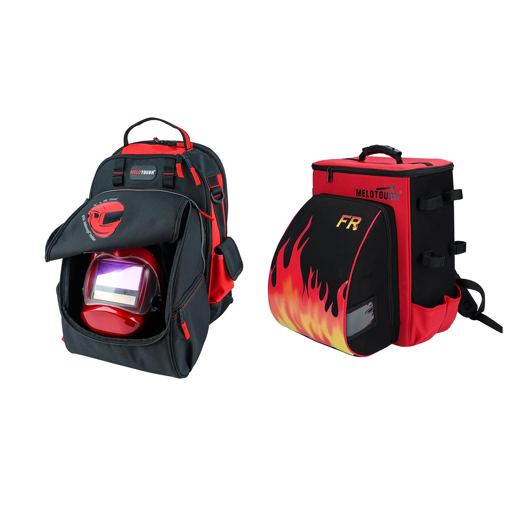 MELOTOUGH Welding Tool backpack Extreme Gear Pack with Large Capacity Helmet Holder Luggage Storage Bag