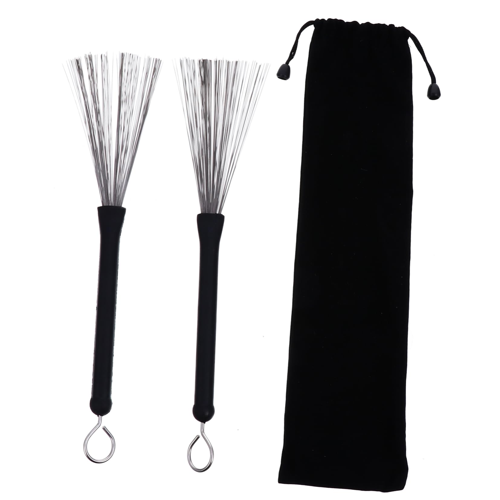 GALPADA 1Pair Retractable Drum Wire Brushes Drum Brushes with Handle Drawstring Bag for Jazz Rock Folk Drummers Drum Sticks for Comfortable