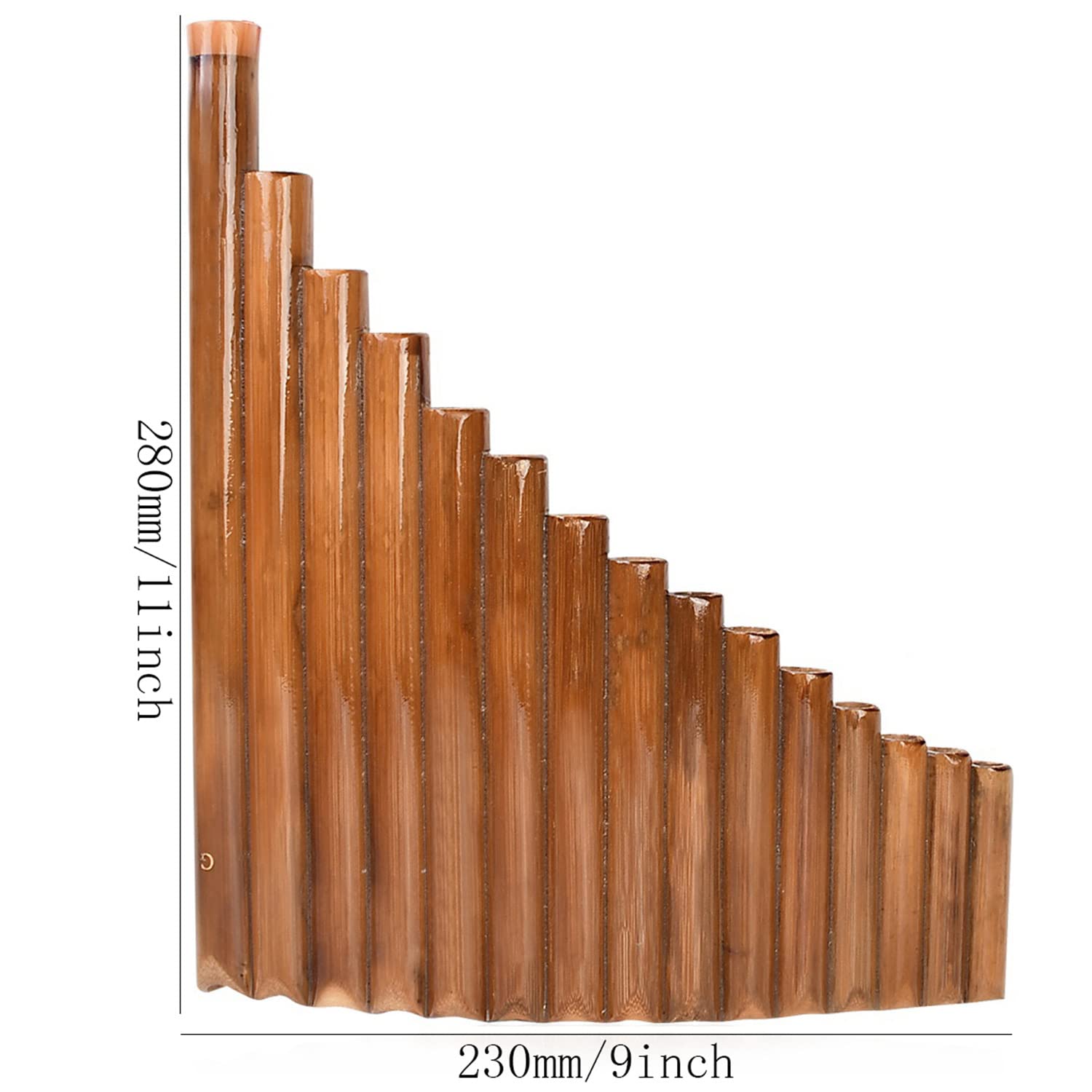 Fydun Flauta de Pan Bambú 15 Tubos Tono G Sartenes Pipa Cse Instrumento Musical Tradicional para Familias