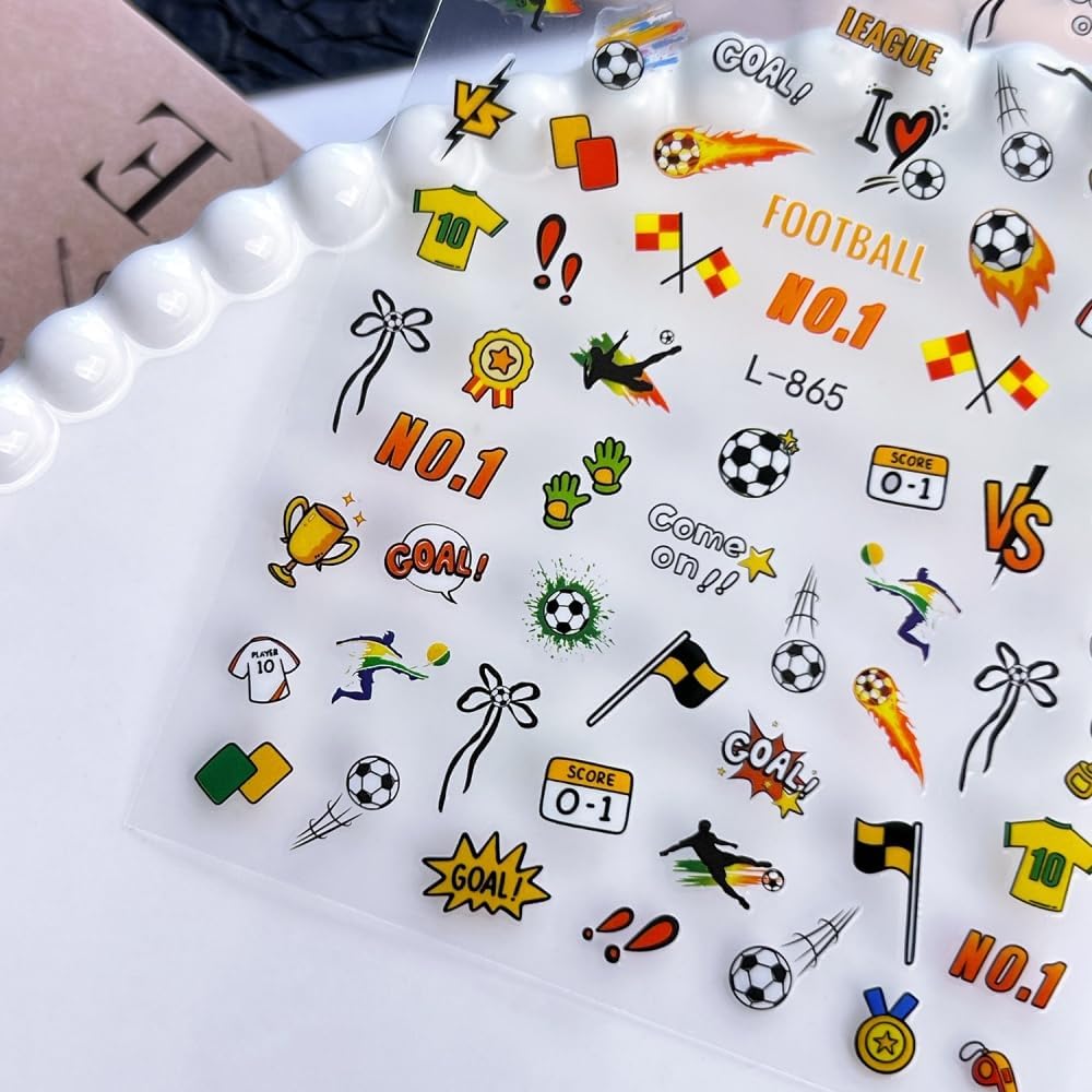 World Cup Nail Stickers Football Soccer Competition Nail Decals Stickers image 2