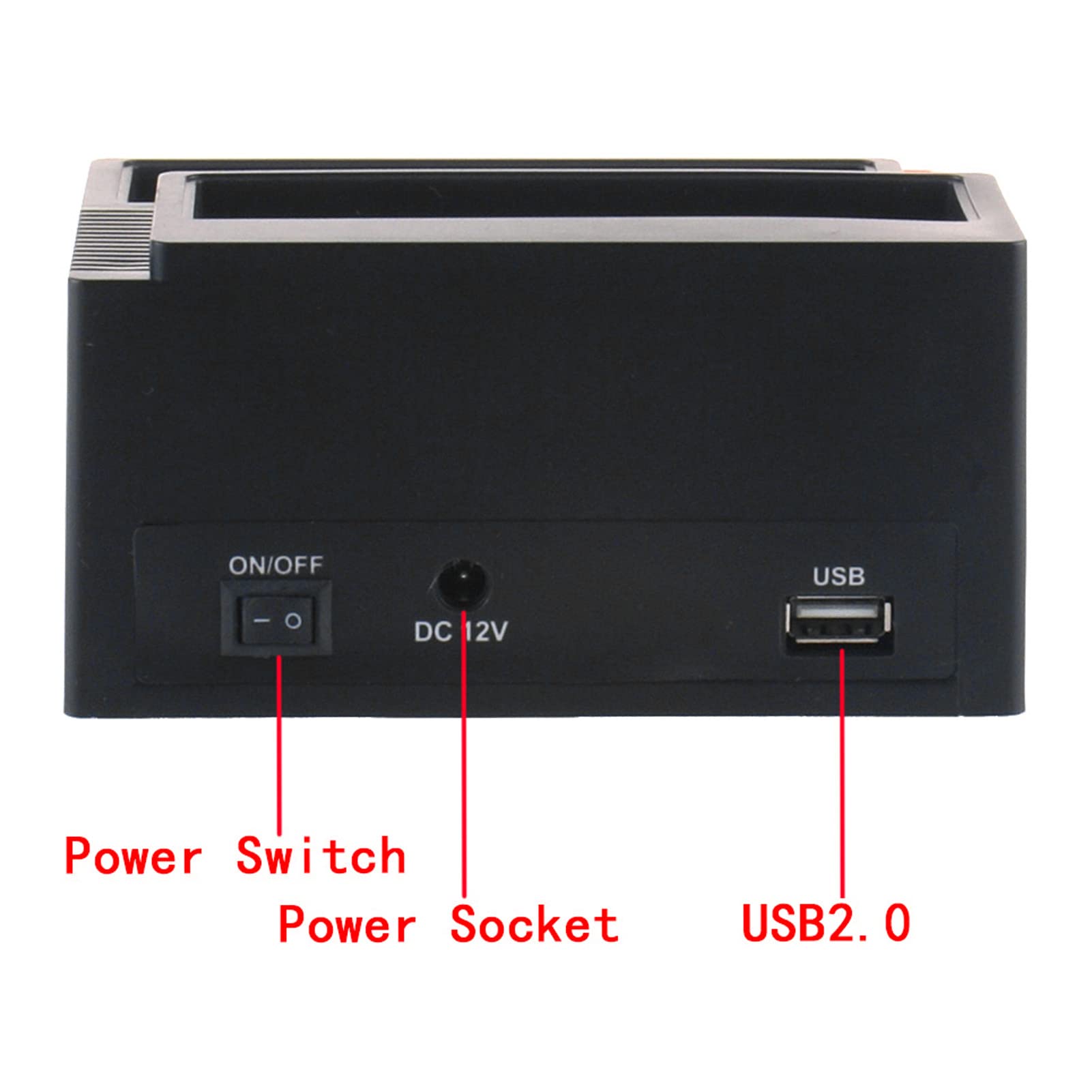 Stacja Dokująca HDD Dual Bay USB2.0 do IDE Funkcja Klonowania Czytnik Dysku Twardego 2,5/3,5 Cala 8 TB SSD (przepisy europejskie)