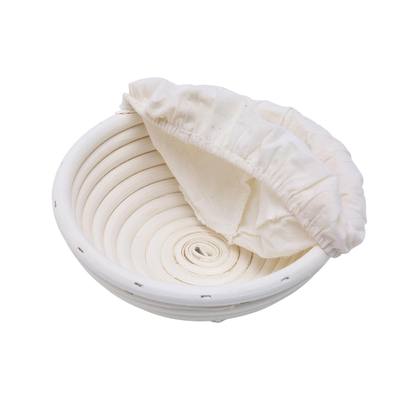 Juego de 6 cestas de fermentación con paños de lino | Cuenco redondo y ovalado Banneton para pan de masa madre, cestas de fermentación de ratán natural para panaderos aficionados