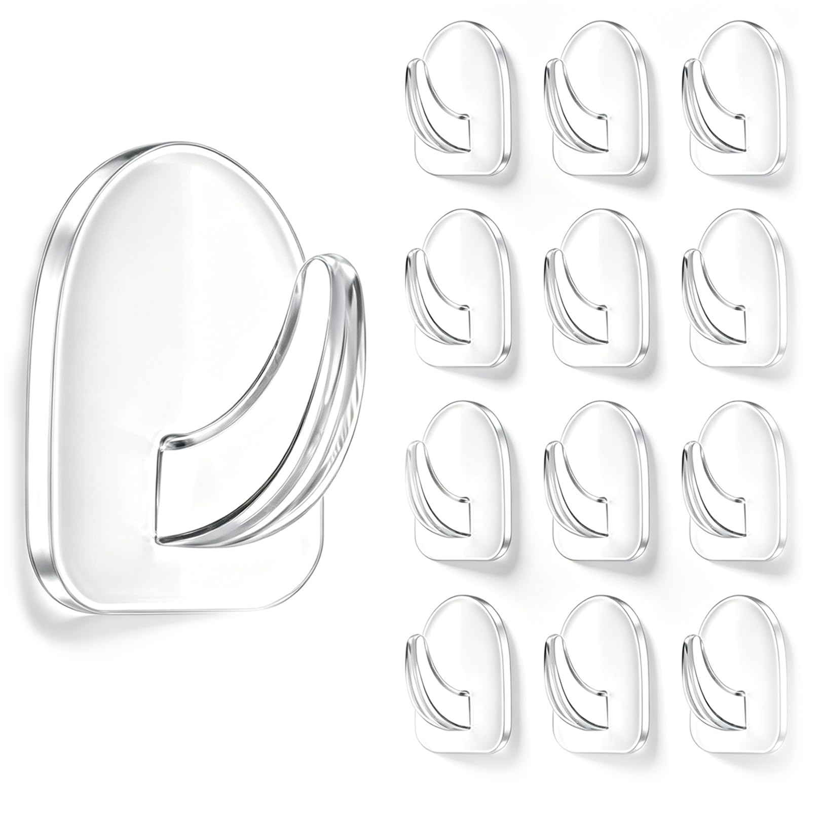 Yxinsyuan Transparent 10 Pcs Sticky Hooks,Stick On Hooks For Hanging Plastic Self Adhesive Hook