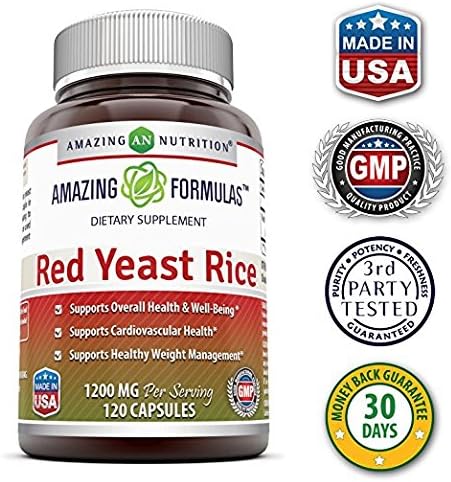 Amazing Formulas Red Yeast Rice 1200mg Per Serving Capsules (120 Count (Pack of 3))