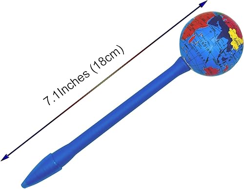 Miniatura 3 de Lopenle 4 bolígrafos con forma de globo mundial, bolígrafos del Día de la Tierra, bolígrafos de telurion novedosos, bolígrafos de tinta negra de