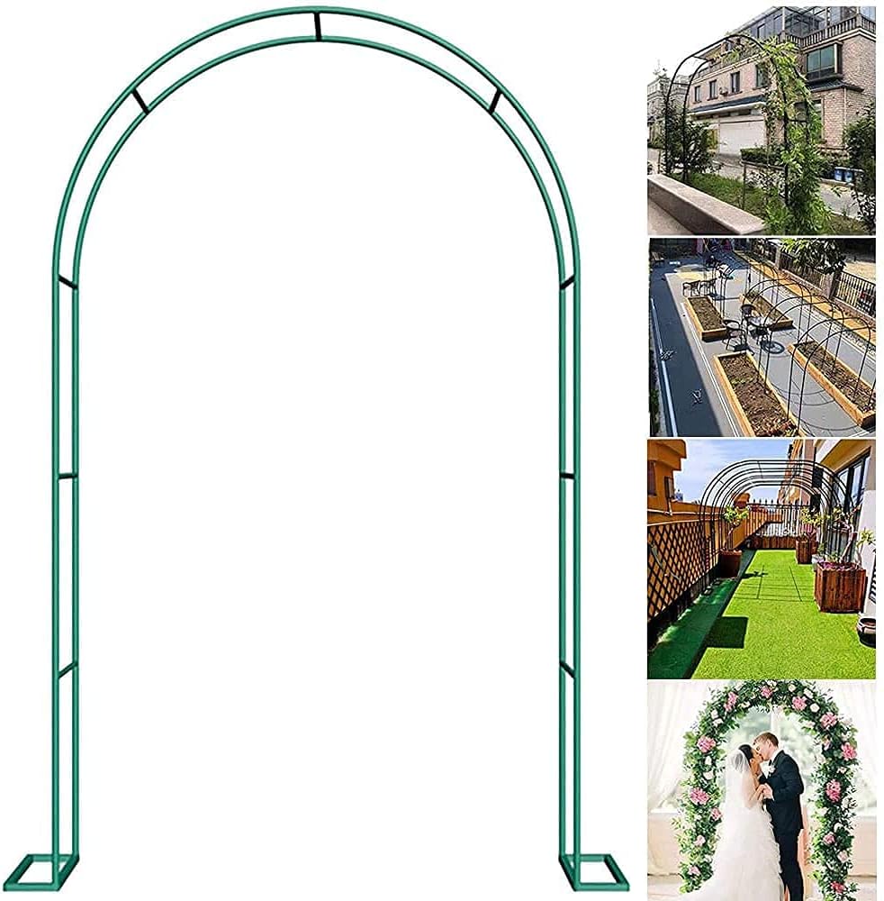 GaoF Arcos de jardín Arcos de jardín de Metal y Enrejado de Arco de jardín Arcos de Metal con Marco Tubular Planta trepadora Arcón de Arco Ideal para Patio Trasero, césped, Patio, Boda