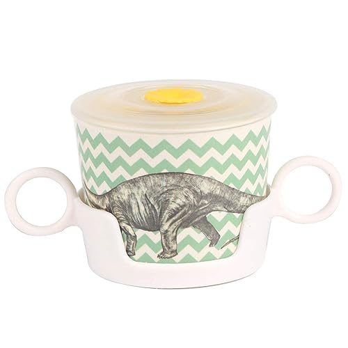 Miniatura 3 de Shopwithgreen - Juego de 7 piezas de fibra de bambú para niños platos, tazones, tazas, cucharas y tenedores vajilla con diseño de dibujos animados,