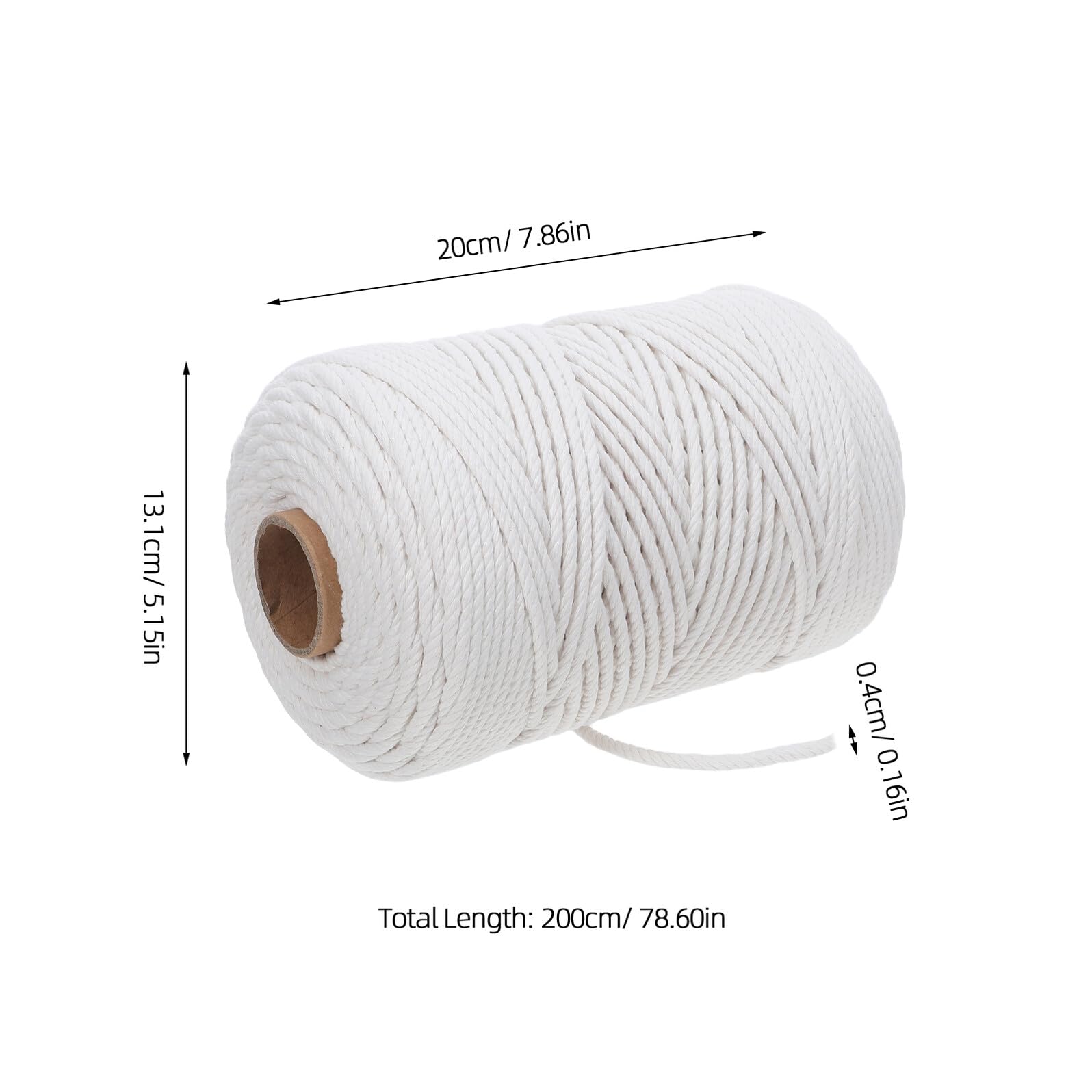 Operitacx Cuerda de Algodón Beige y de Pared Estilo Bohemio Artístico Único para Manualidades Macramé, Cuerda Gruesa y para Tejer