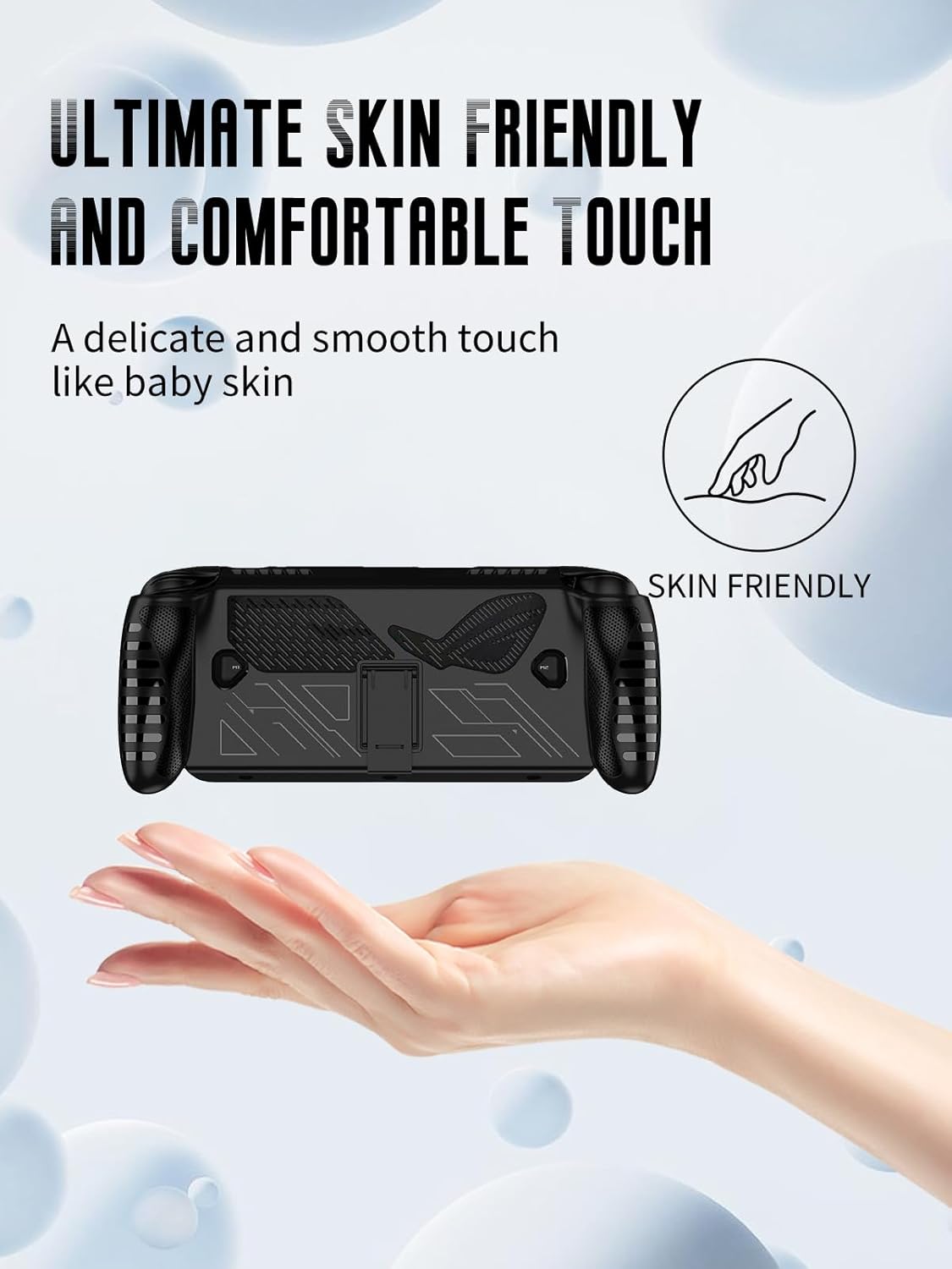 Case for ASUS ROG Xbox Ally/Ally X 2025, FJIASTB Flexible TPU Shockproof Cover with Kickstand (Black) - Image 5