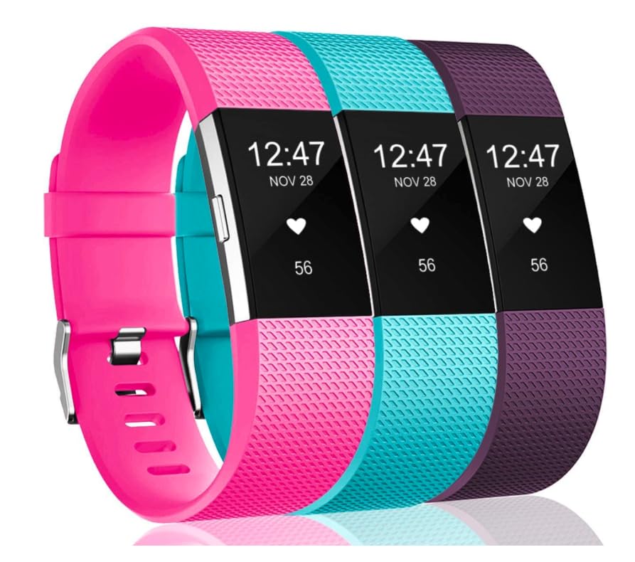 Panda Bobo Compatible with Fitbit Charge 2 Strap Replacement Band Classic Wristband 3 Pack (Small, Pack C - 3 Straps)