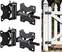 Heavy Duty Self-Closing Gate Hinges, 90° Adjustable with Tool, for Vinyl/Wood Fences up to 100lbs, 2-Pack Black by HOME MASTER HARDWARE