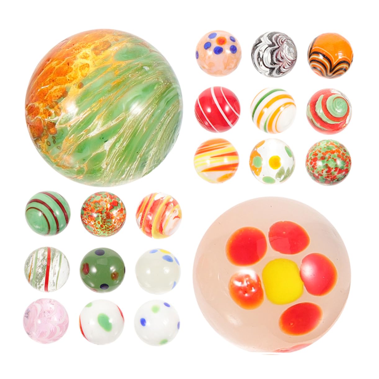 Lot De 20 Billes De Verre Décoratives - Diamètre ~1,6 Cm - Couleurs Assorties - Pour Aquarium, Jardin, Bricolage