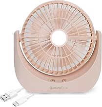 TEQO 6 Inch Rechargeable Table Fan | 2400 mAh Battery Upto 8 Hours Backup| Portable Mini Fan With LED Light | High Speed (Multicolor)