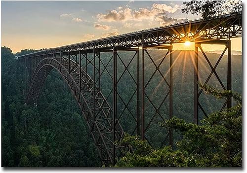 West Virginia, New River Gorge Bridge - Imán para nevera, tamaño 2.5" x 3.5"