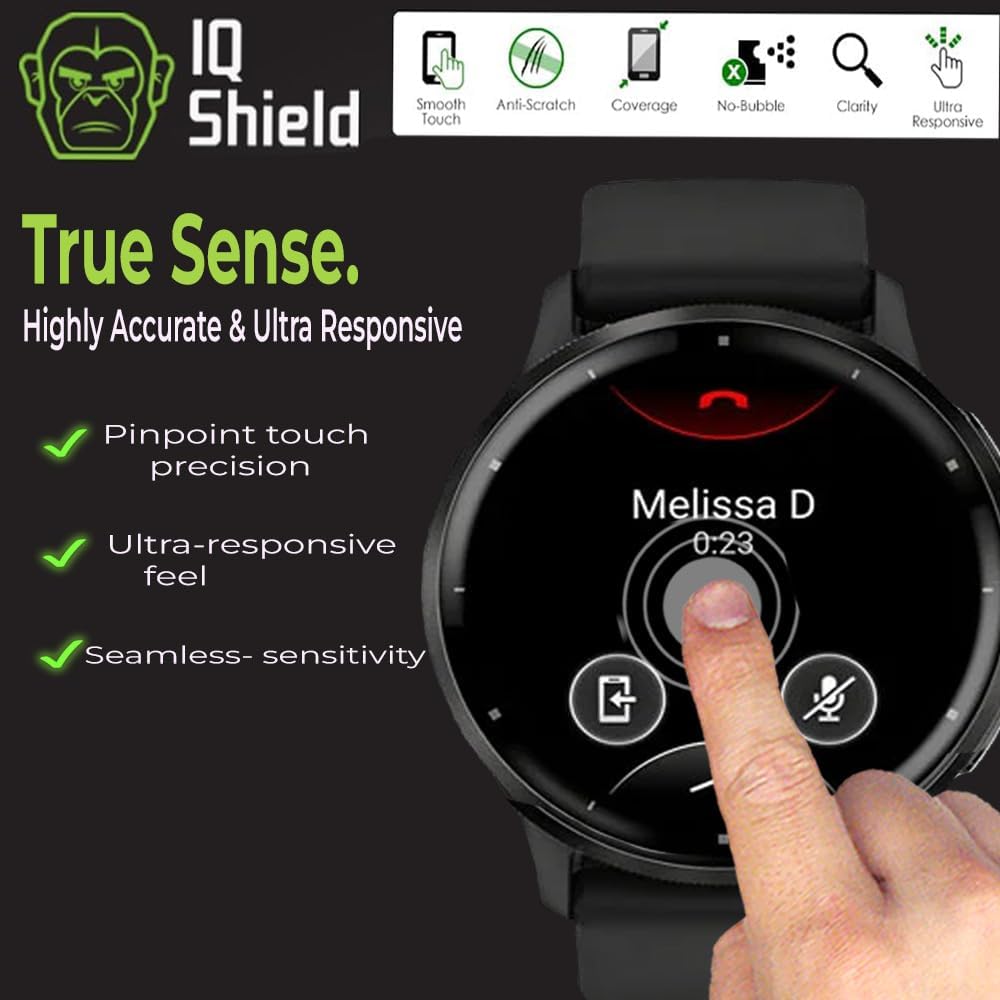 IQShield 6 Pack for Garmin Venu 3s Screen Protector 41mm - Clear TPU Film for Garmin Venu 3s 41mm Bubble-Free Installation, Full Coverage, Scratch-Resistant, HD Clarity for Ultimate Protection
