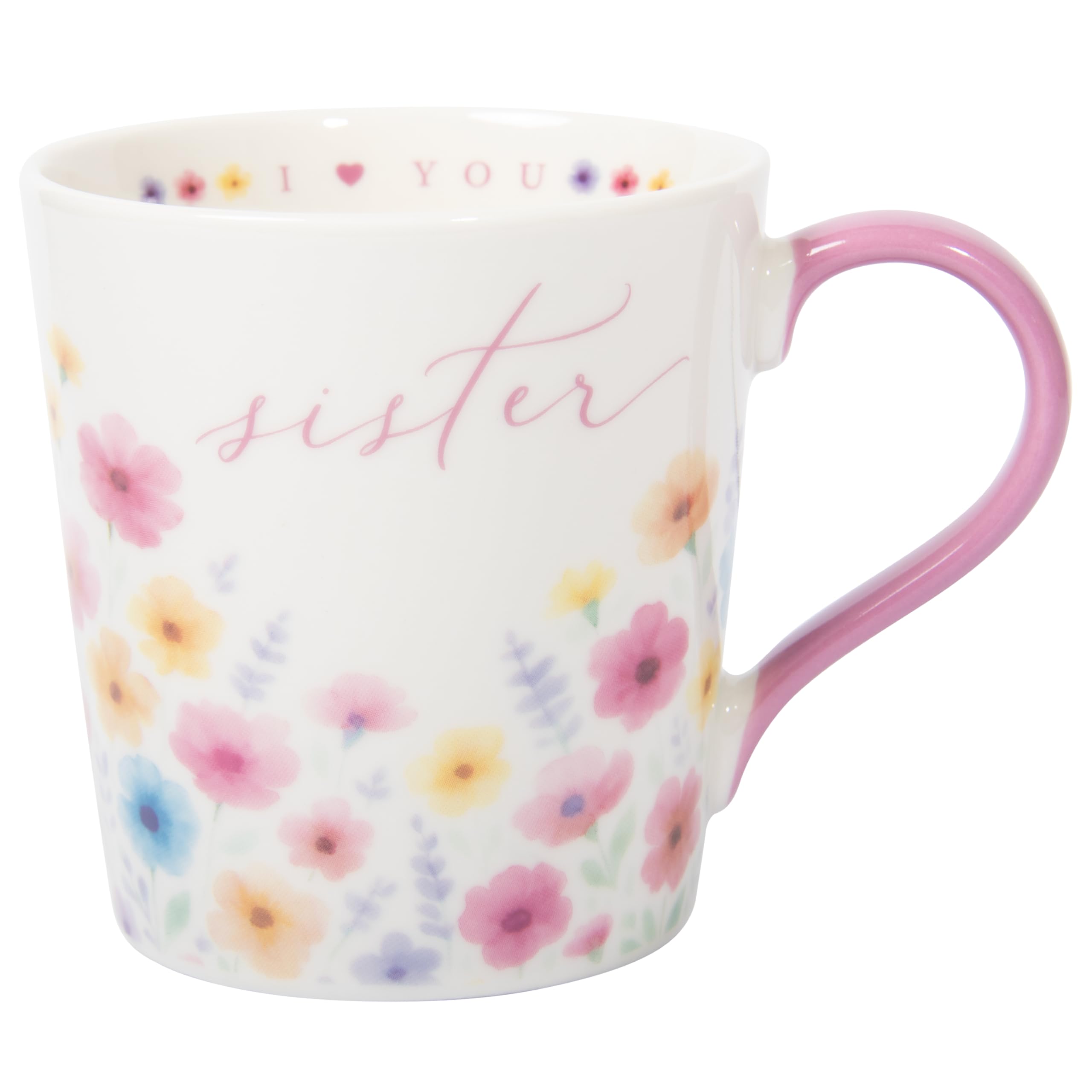Lesser & Pavey I Love You Mum Range I Love You Sister Mug 350ml for Coffee, Tea and Hot Drinks | Reusable Fine China Tea & Coffee Mugs for Daily Use | Special Occation & Birthday Gifts for Women & Men
