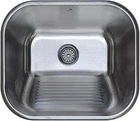 Tanque Para Lavanderia de Aço Inoxidável Escovado Com Ralo