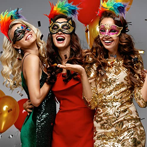Yunlly 6 Pcs Rainbow Feather Headband Party Headwear Rainbow Feathers Costume Rainbow Hair Accessories For Women Party Dance Wedding Carnival #TOP5