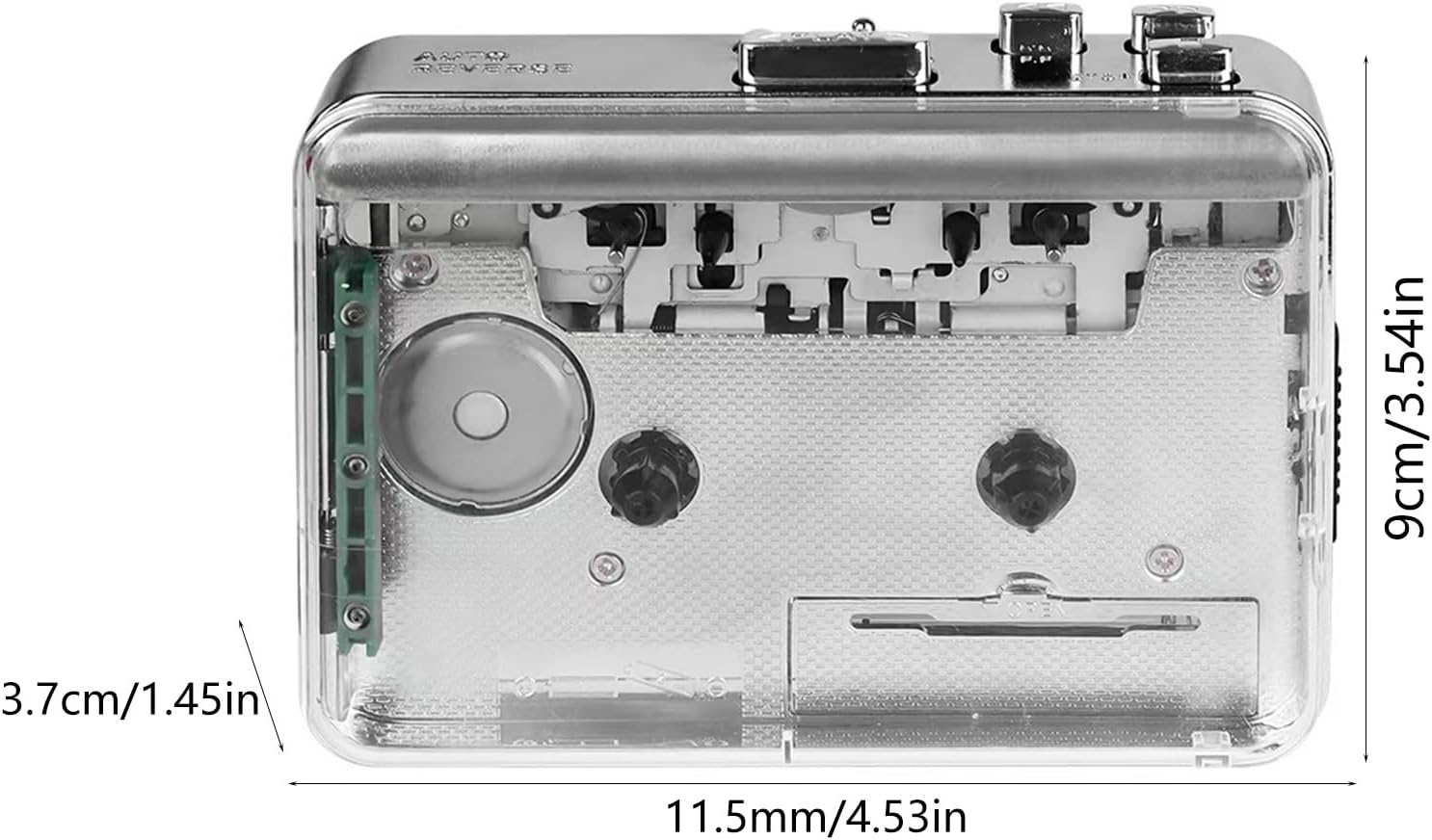 Portable Clear Stereo Auto Reverse Cassettes Player Convert Tape to MP3 USB Converter Wheel Movement Loudspeaker Accessories USB Cassettes Deck