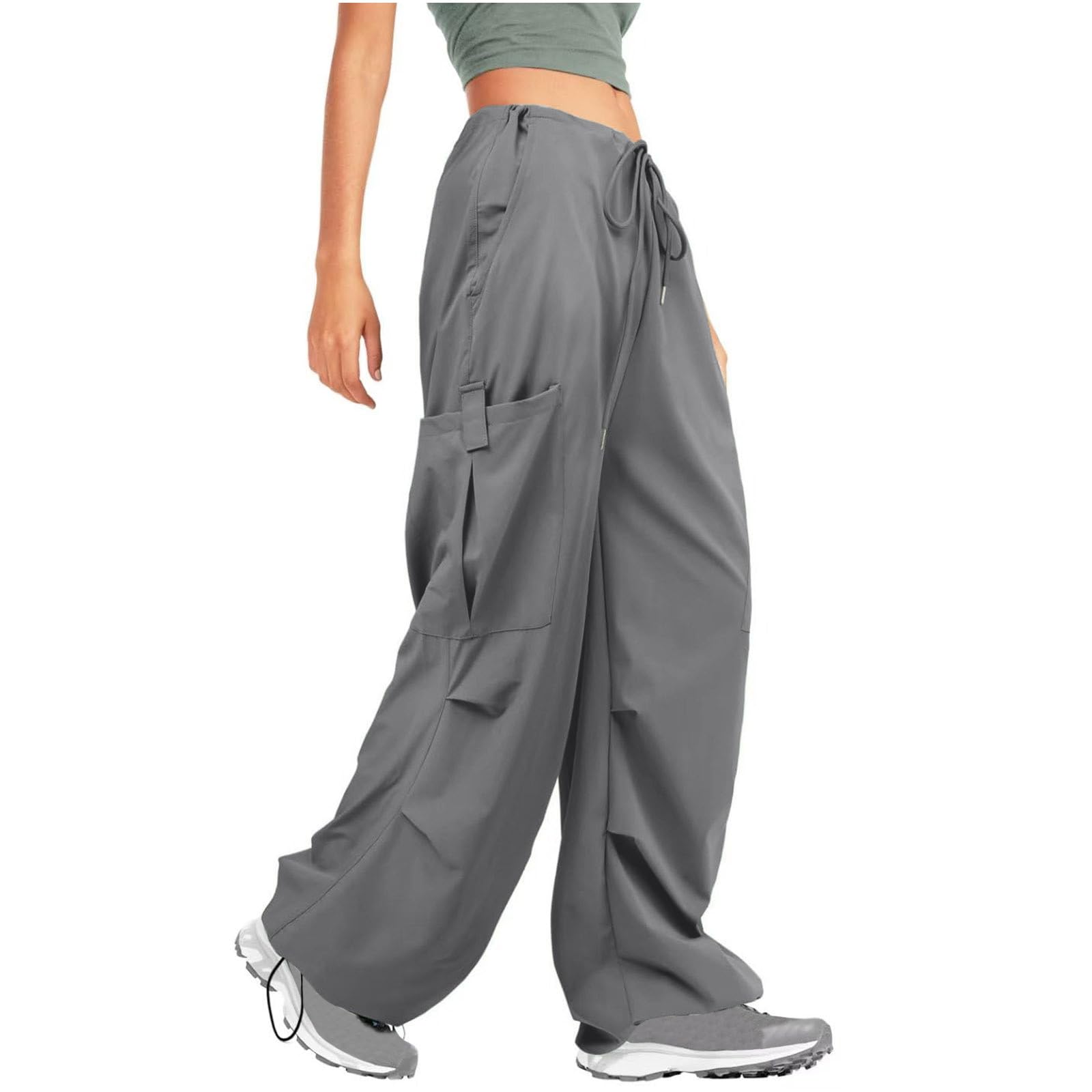 Amazon.com: NATHGAM Women Cargo Pants Drawstring Low Waist Baggy