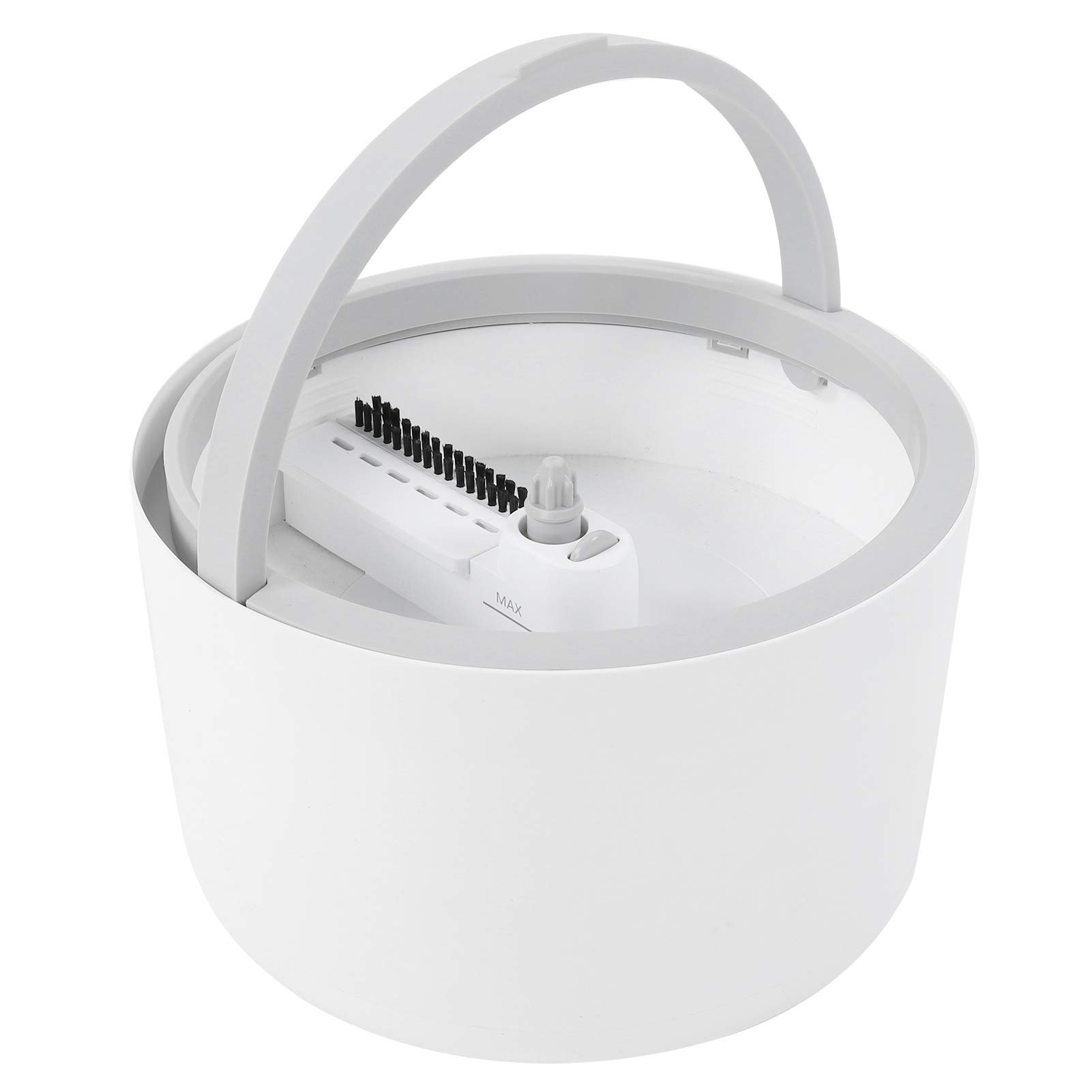 Juego de fregona giratoria universal y cubo para una fácil limpieza en casa con paño de microfibra y mango de acero inoxidable