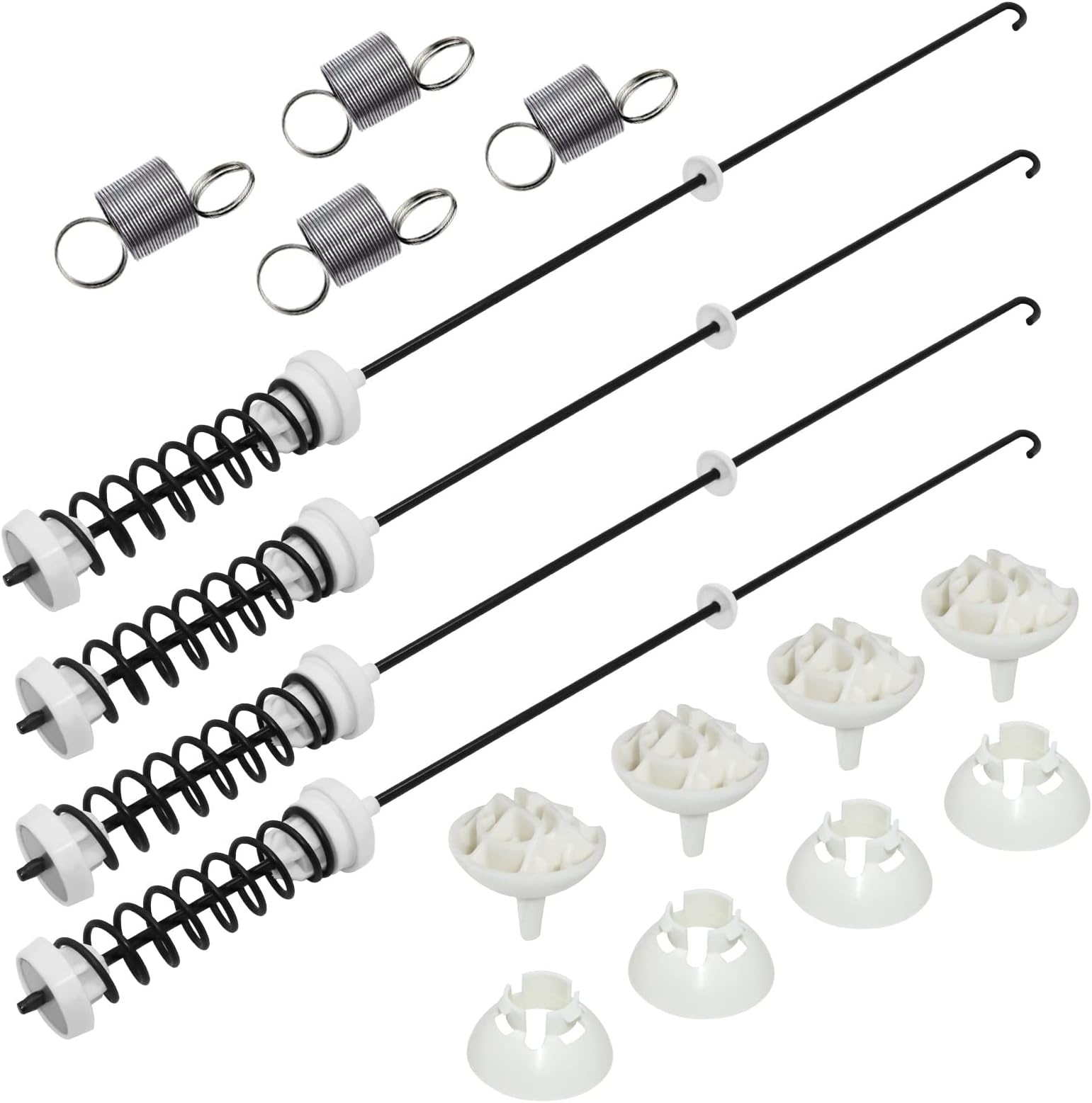 New W10780048 Suspension Rods & W10400895 Washer Suspension Springs (4pcs) Fit for Whirlpool Kenmore Amana Admiral WTW4800XQ4 WTW4800XQ1 ATW4675YQ1 WTW4800XQ2 RTW4640YQ1 Washing Machine by Techecook