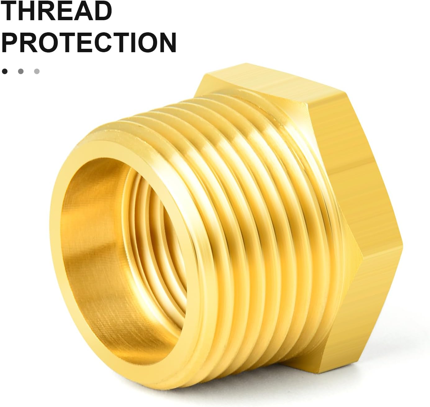GASHER 36PCS Brass Hex Bushing Fitting Kit Hex Bushing 1/4" - 1/8", 3/8" - 1/8", 3/8" - 1/4", 1/2" - 1/4", 1/2" - 3/8", 3/4" - 1/2"