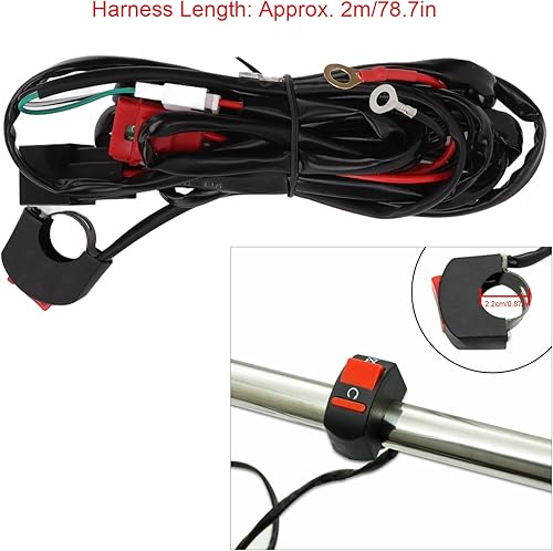 Miniatura 3 de Akozon - Arnés de cableado LED, 12 V, para motocicleta, interruptor de luz de trabajo, arnés de cableado de 40 A, arnés de relé LED para