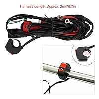 Vista 6 de Kit de arnés de cableado de luz LED para motocicleta, kit de arnés de cableado de barra de luz LED, interruptor de manillar de motocicleta
