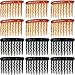 Onwon 12 Pieces Tortoise Side Combs Plastic Teeth Hair Comb for Fine Hair Thin Hair Accessories, Black and Brown