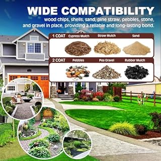 Colle Cailloux Extérieur - Liant pour Gravier 4L - Colle Concentrée Prête à l'Emploi - Pour Coller Gravier, Écorces, Pierres - Applicateur pour Allées de Jardin, Bordures, Aménagement Paysager